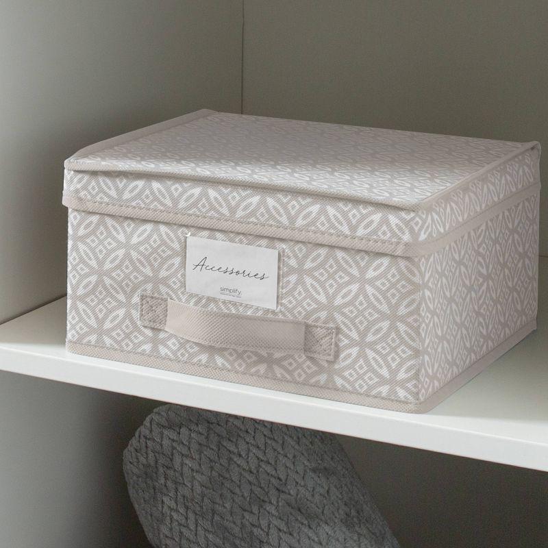 Simplify Medium Storage Box Gray Boho Print