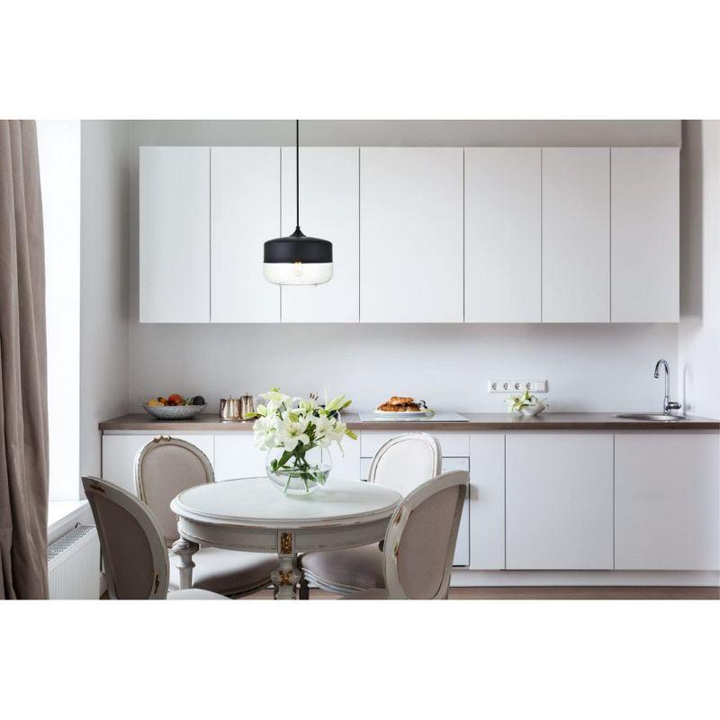 Elegant Lighting Ashwell 1 Light Black Pendant With Clear Glass