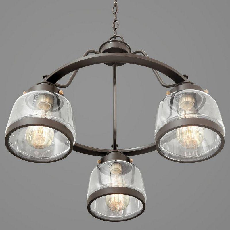 Progress Lighting Judson 3-Light Chandelier, Antique Bronze, Schoolhouse Globe Shade