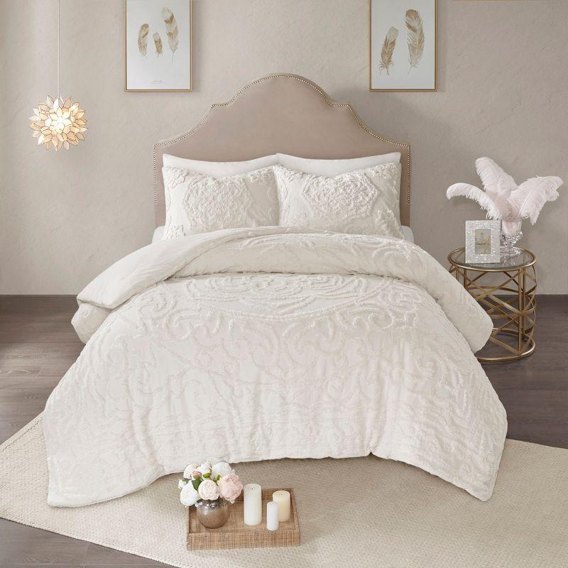 Laetitia Tufted Cotton Chenille Medallion Comforter Set