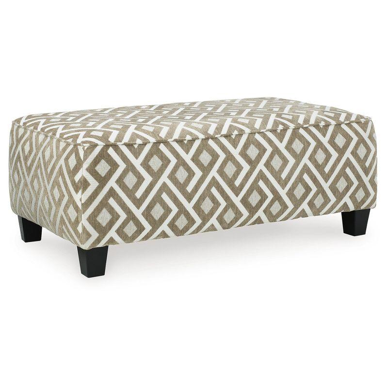 Signature Design by Ashley Traditional Dovemont Oversized Accent Ottoman Chenille Putty