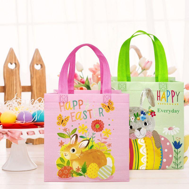 Wrapables Non-woven Easter Gift Bags, Easter Treat Bags for Egg Hunt (Set of 8) Bunnies