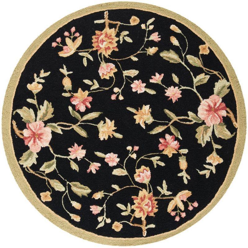Chelsea HK263 Handmade Area Rug - 3' Round - Black - Safavieh