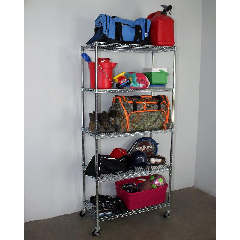 36'' W Metal Height -Adjustable Shelving Unit with Wheels