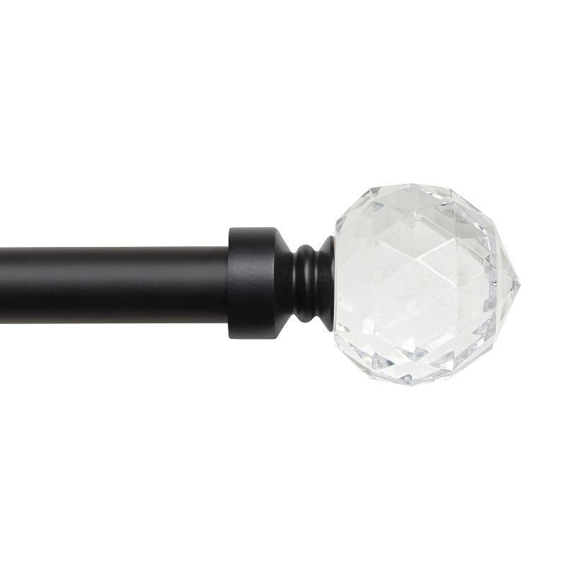 Exclusive Home Crystal Ball 1" Curtain Rod and Coordinating Finial Set