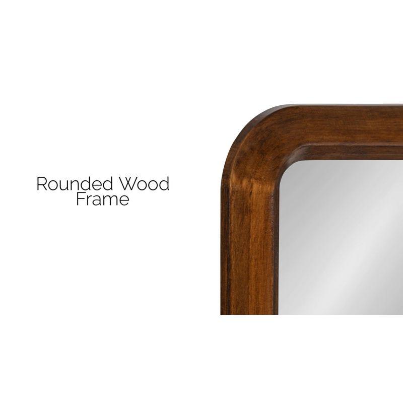 16" x 48" Pao Full Length Wall Mirror Walnut Brown - Kate & Laurel All Things Decor