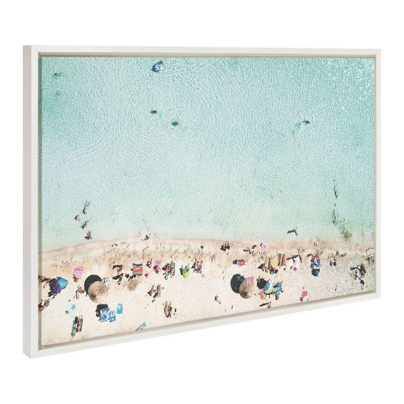 Turquoise Beach Aerial View Framed Canvas Print