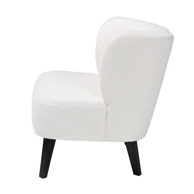 Baxton Studio Naara Modern and Contemporary Ivory Boucle Upholstered and Black Finished Wood Accent Chair