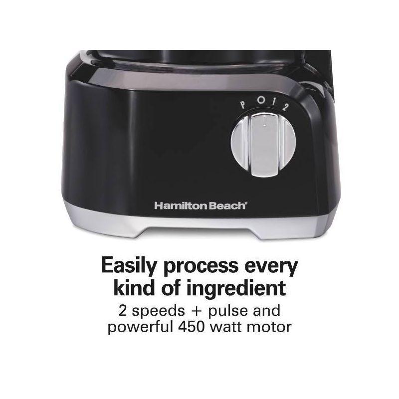 Hamilton Beach Bowl Scraper Food Processor Black - 70743: 450W, 2 Speeds, Dishwasher-Safe, 64oz Capacity, Chops, Full-Size