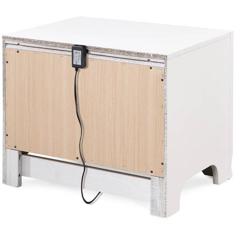 Edmond 1 Drawer Nightstand with USB White - ClickDecor