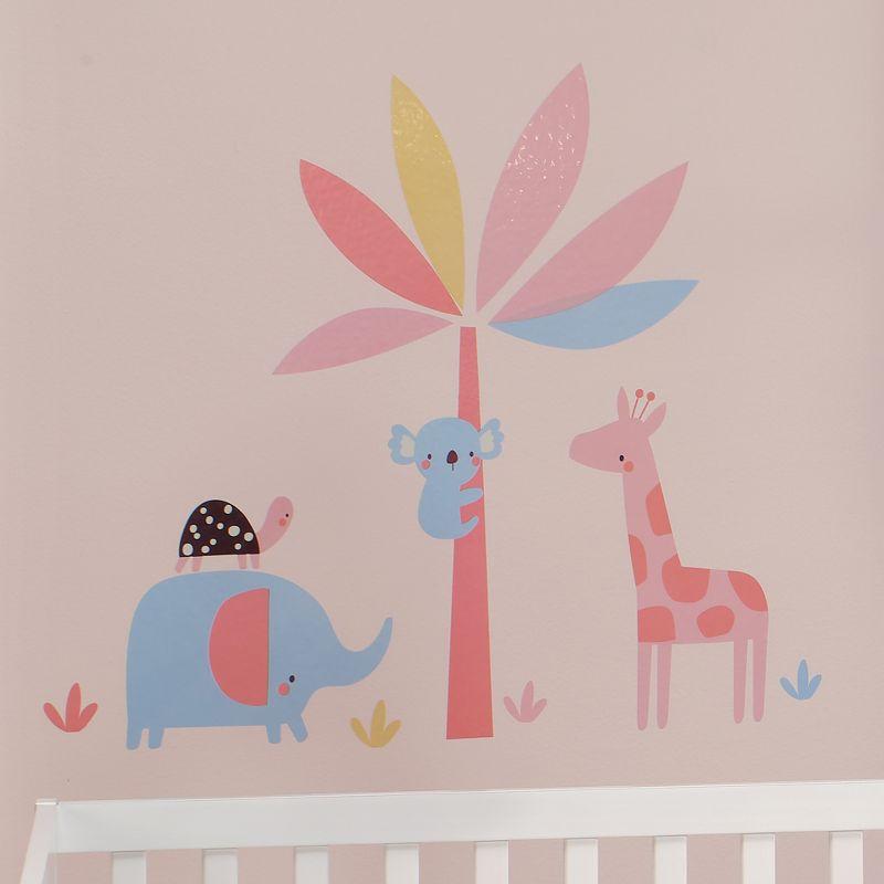 Lambs & Ivy Snuggle Jungle Pastel Safari Elephant/Giraffe/Tree Wall Decals