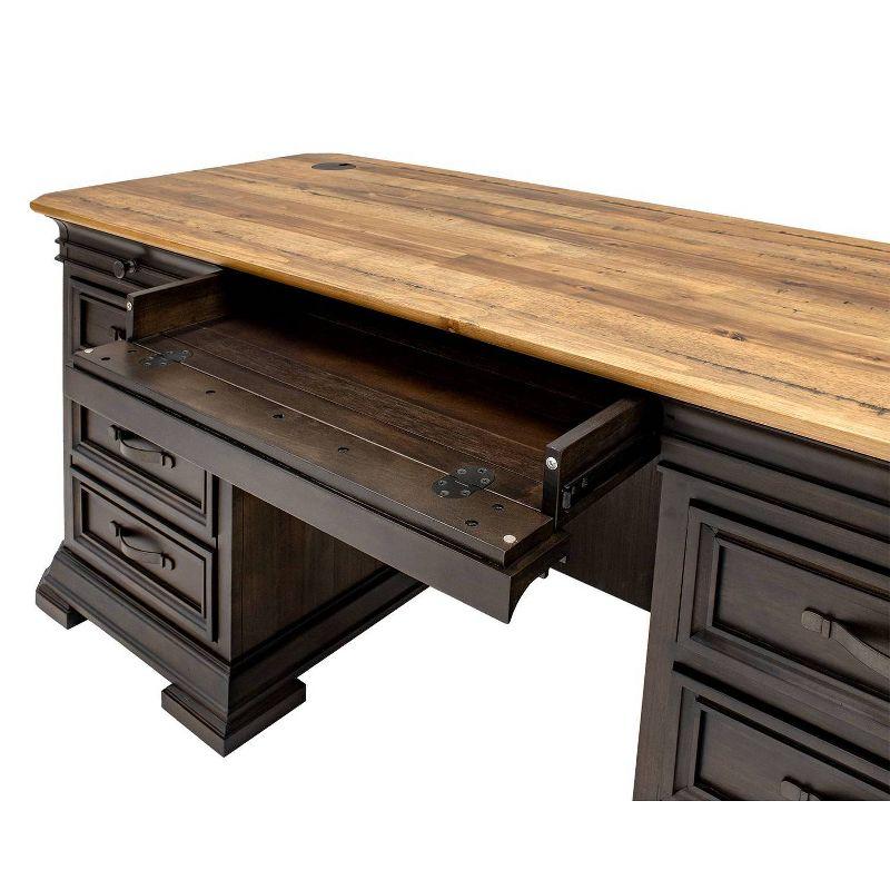 Sonoma Double Pedestal Desk Brown - Martin Furniture: Antique Bronze Hardware, Wood Veneer, No Assembly Required