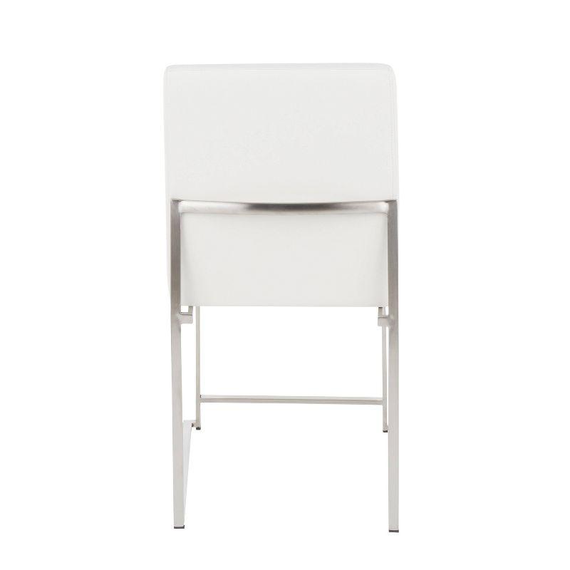 Set of 2 High Back Fuji Contemporary Dining Chairs: Upholstered, Floor Protectors - LumiSource