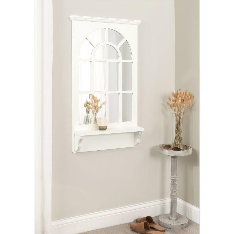 21"x36" Wallhaus Wall Mirror with Shelf White - Kate & Laurel All Things Decor