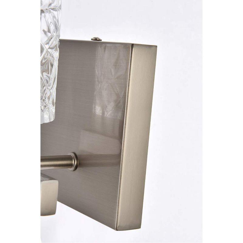 Elegant Lighting Cassie 1 light bath sconce in satin nickel with clear shade