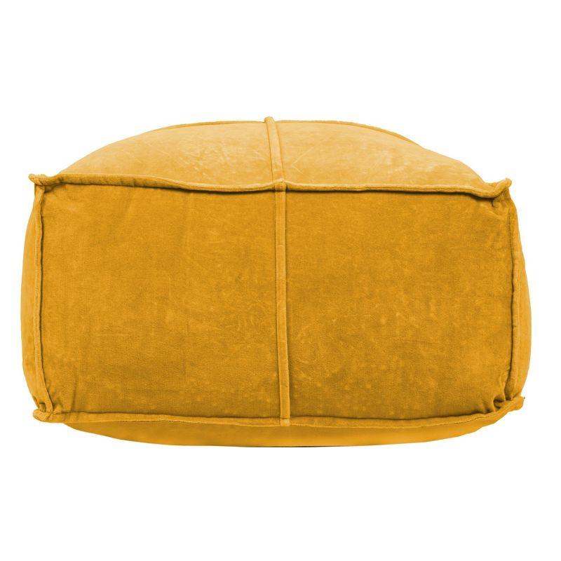 Storied Home Square Cotton Velvet Pouf