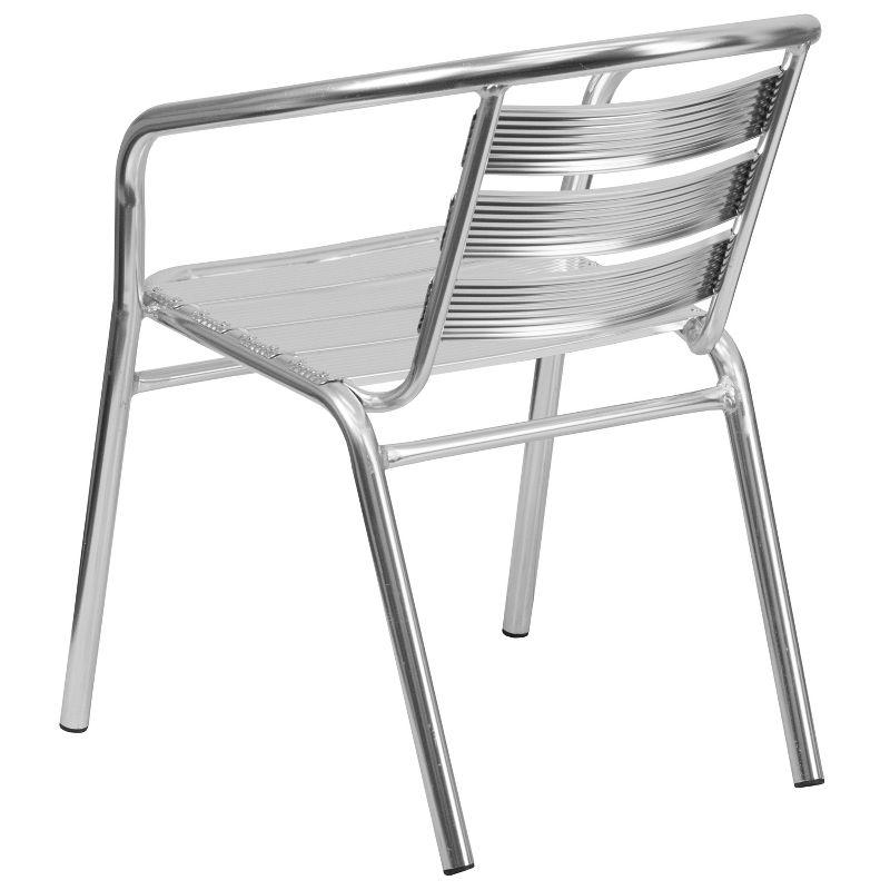 Flash Furniture Heavy Duty Commercial Aluminum Indoor-Outdoor Restaurant Stack Chair with Triple Slat Back