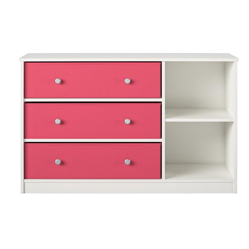 Ameriwood Home Mya Park Wide Dresser with 3 Fabric Bins