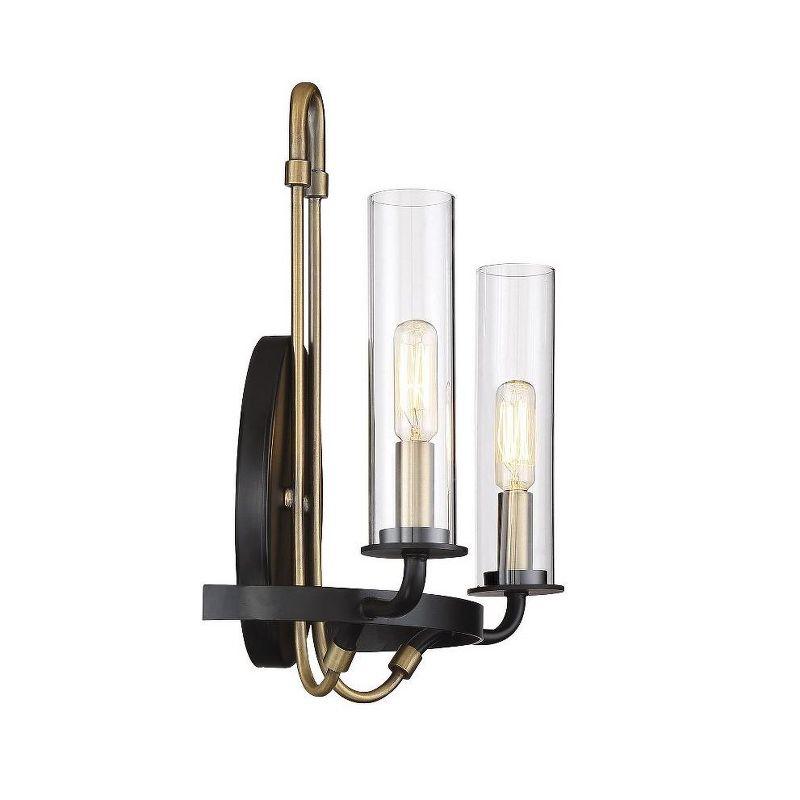 Savoy House Kearney 2 - Light Wall Light in  Vintage Black/Warm Brass