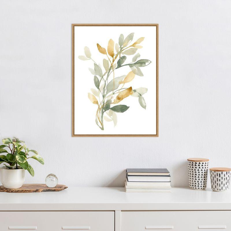 Amanti Art Sage and Sienna Leaves II by Jennifer Goldberger Canvas Wall Art Print Framed 18 x 24-in.