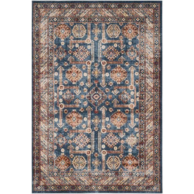 Bijar BIJ653 Power Loomed Indoor Area Rug - Royal/Ivory - 5'3"x7'6" - Safavieh