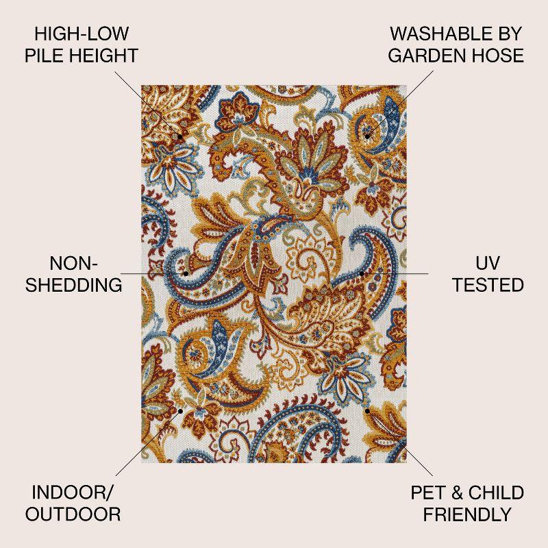 Julien Paisley High-Low Indoor/Outdoor Area Rug - JONATHAN Y