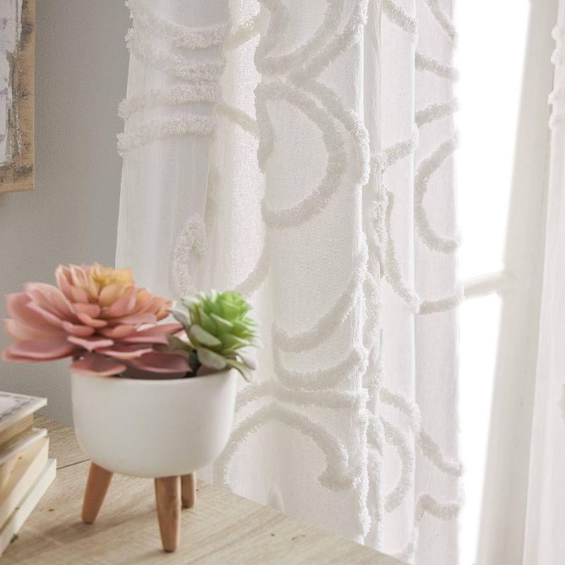 Peri Home Gates Tufted Chenille Rod Pocket Curtain Panel Pair White & Reviews | Wayfair