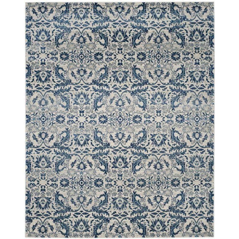 Alessia Floral Ivory/Blue Area Rug
