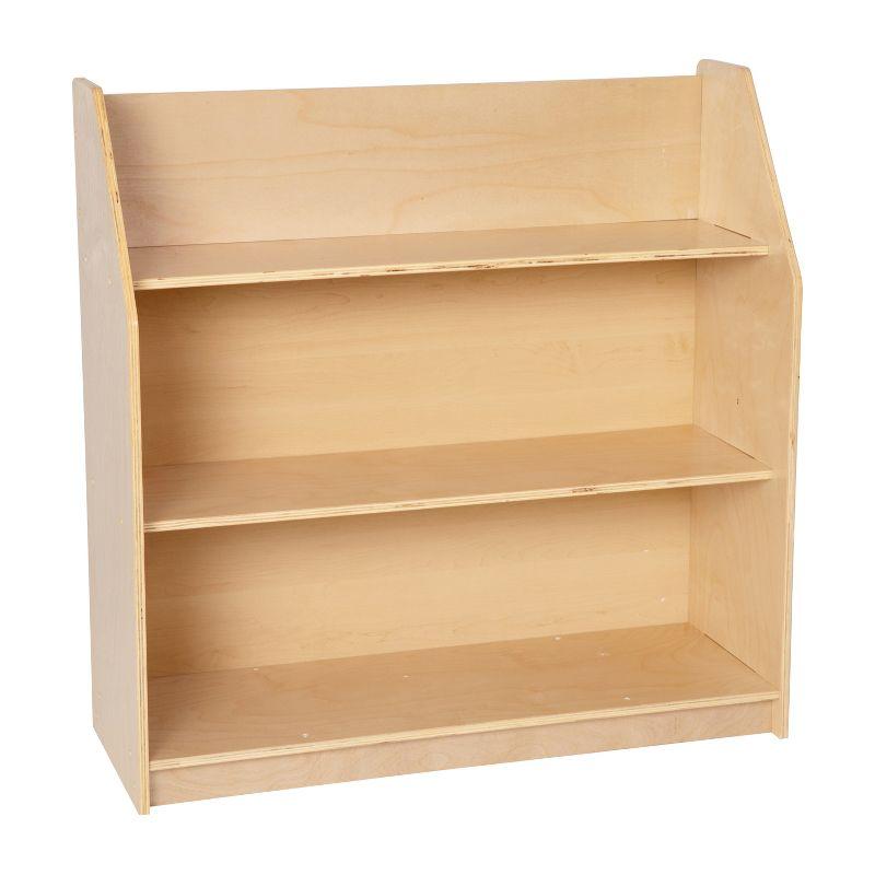 Blair Kid Friendly Wooden Bookshelf with 3 Display Shelves