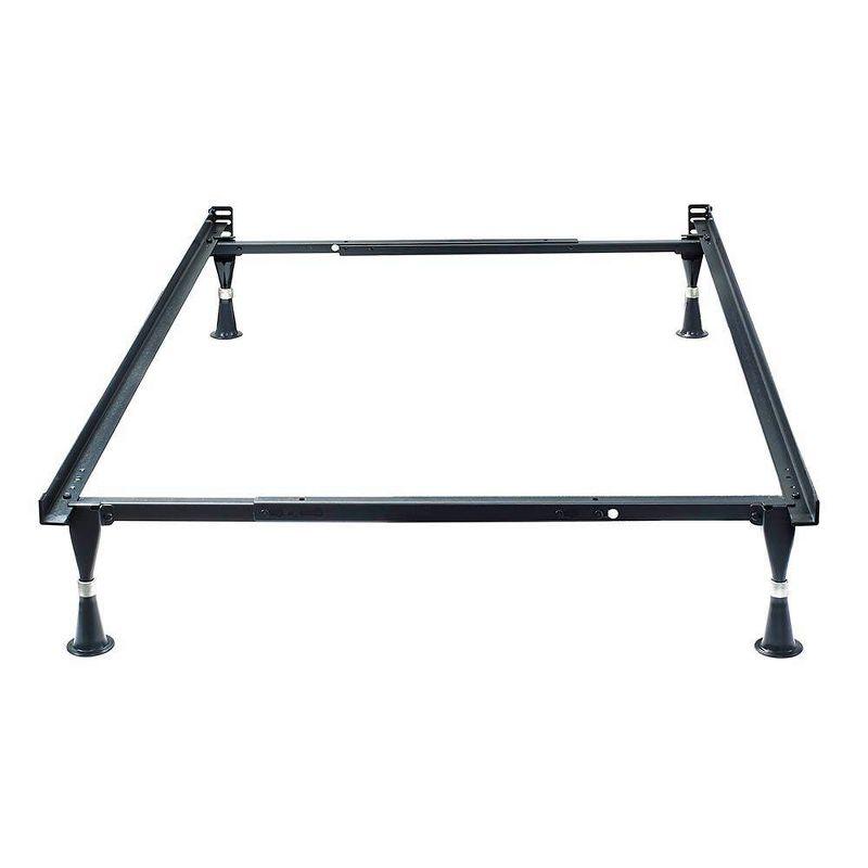 Hollywood Bed Frame Twin/Full Atlas Lock Metal Bed Frame Black