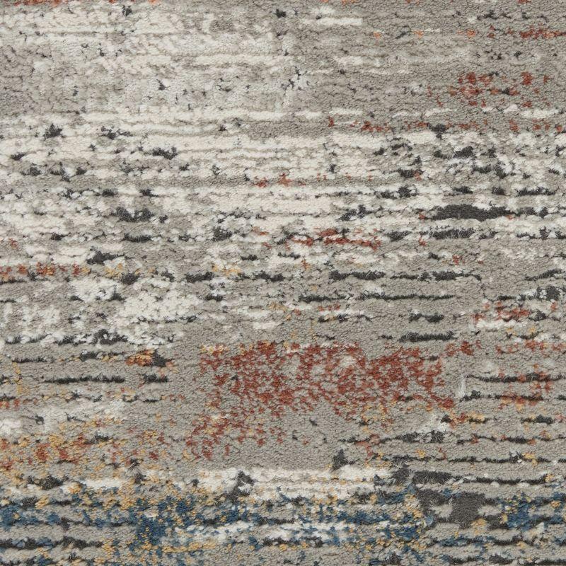 Nourison Rustic Textures Modern Distressed Indoor Area Rug Grey/Multi 2'2" x 7'6"