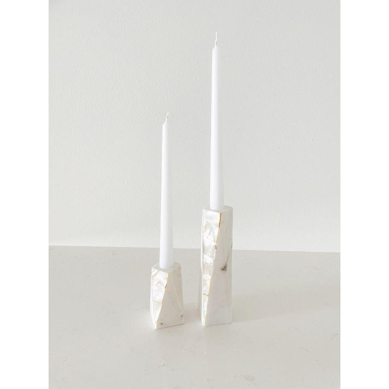 Mother Of Pearl Marble Marble Tabletop Candlestick