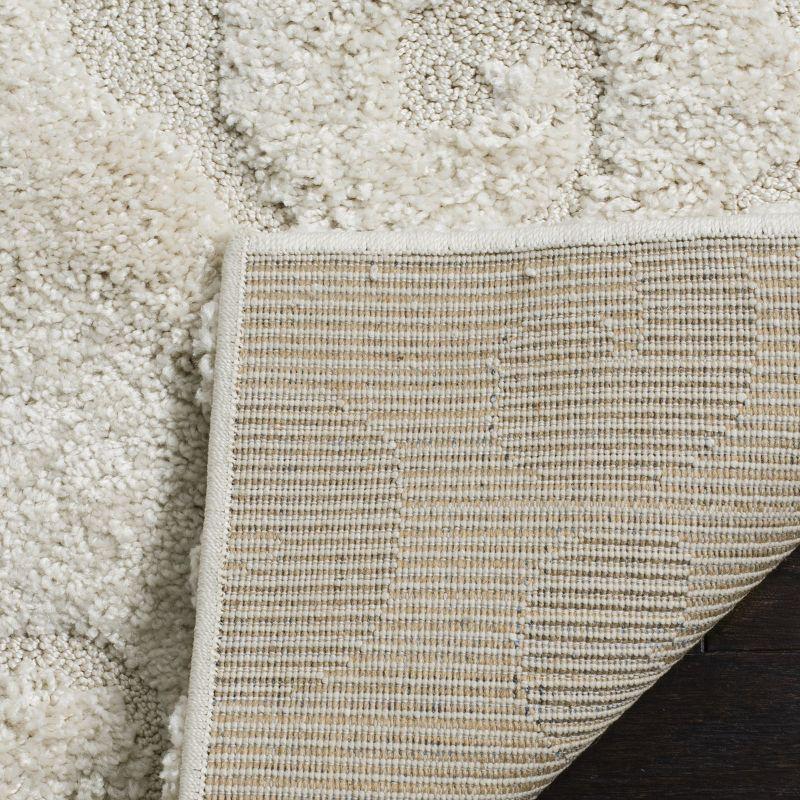 Florida Shag SG470 Power Loomed Indoor Area Rug - Creme/Creme - 6'7"x6'7" - Safavieh