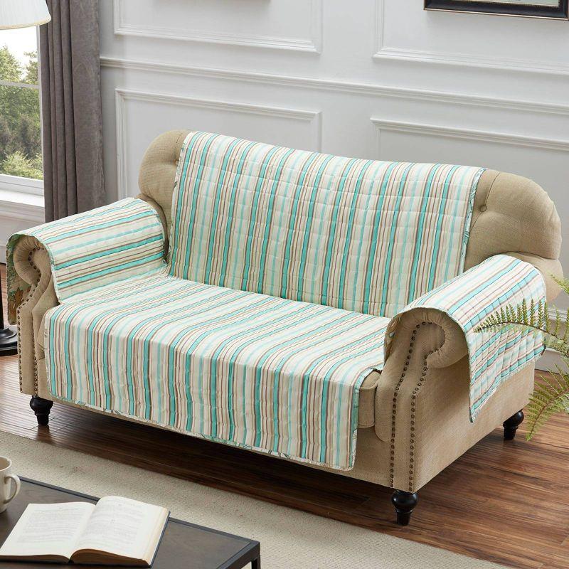 Atlantis Jade Reversible Furniture Slipcover