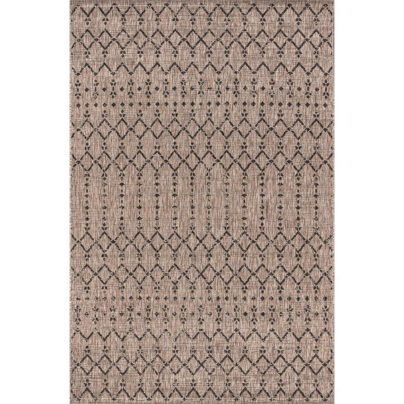 Ourika Moroccan Geometric Textured Weave Indoor/Outdoor Area Rug - JONATHAN Y