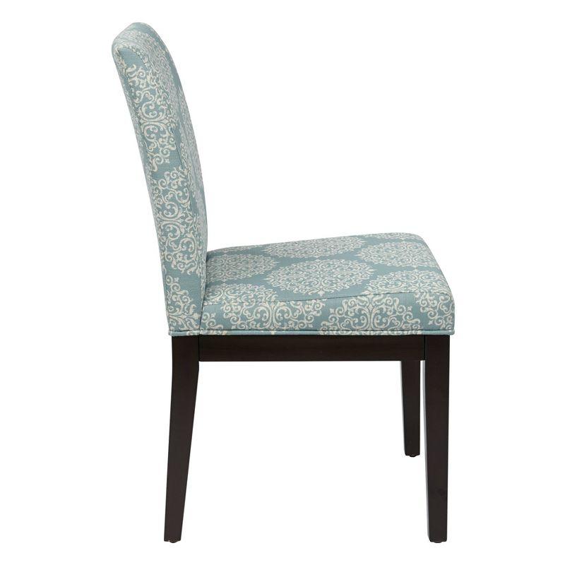 Dakota Parsons Chair Gabrielle Sky - OSP Home Furnishings: Classic Espresso Legs, Padded Seat