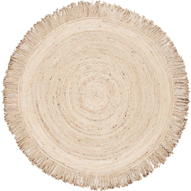 Braided BRD259 Hand Braided Area Rug - Beige - 5' round - Safavieh.