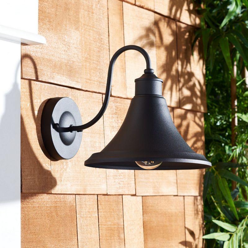 Graylyn 9" Outdoor Wall Sconce (Set of 2) - PLT7016 - Black - Safavieh