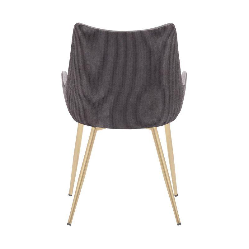 ErgoComfort Two-Tone Grey Fabric & Gold Metal High Arm Chair