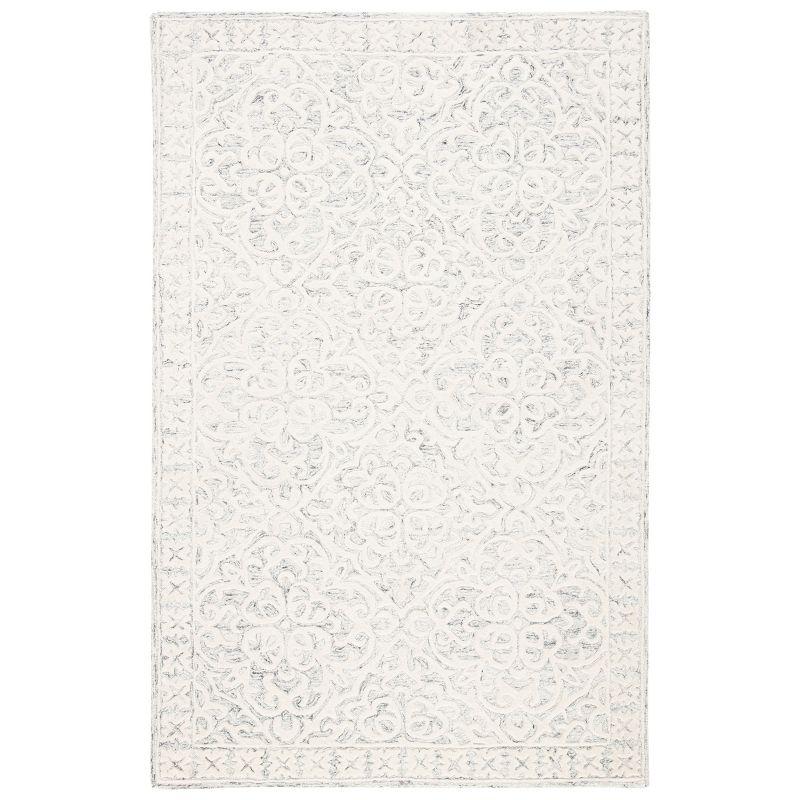Metro MET857 Hand Tufted Indoor Area Rug - Silver/Ivory - 5'x8' - Safavieh