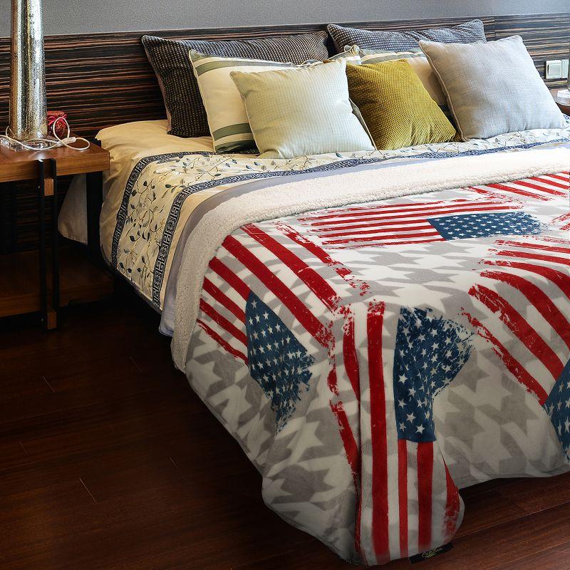 Catalonia Patriotic US Flag Blanket, American National Flag Throws, Reversible Blanket for Couch, 4th of July Citizenship Veteran Gift, 50X60 inches