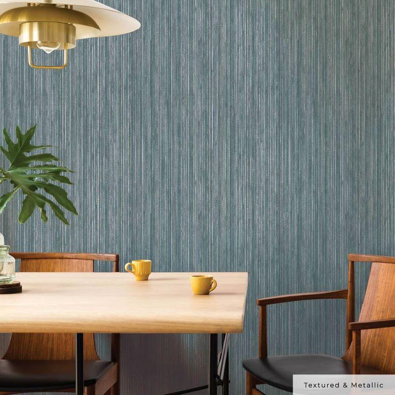 Tempaper & Co.® Faux Grasscloth Removable Peel and Stick Wallpaper, Textured Chambray, 28 sq. ft.: Vinyl, Self-Adhesive, Blue