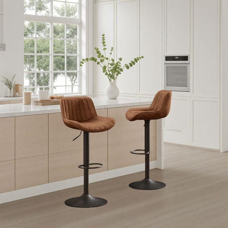 walsunny Swivel Upholstered Adjustable Height Counter Stool with Metal Frame (Set of 2)