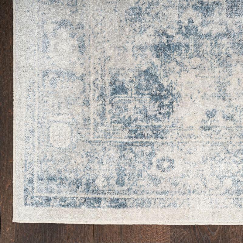 Nourison Washable Astra Vintage Persian Indoor Flatweave Runner Rug Blue Ivory 2' x 6'