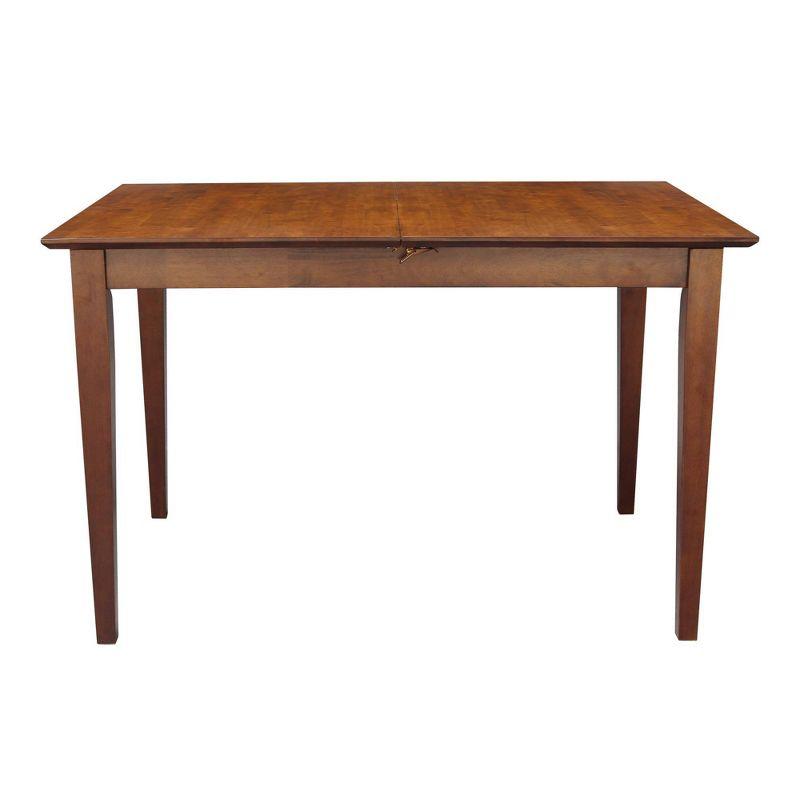 Espresso Solid Wood Extendable Dining Table with Butterfly Extension