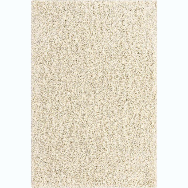 Unique Loom 4' 1 x 6' 1 Solid Shag Pure Ivory Area Rug
