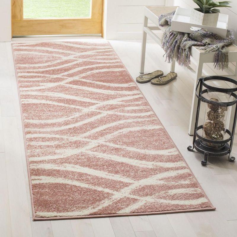 Adirondack ADR125 Machine Made Indoor Runner - Rose/Cream - 2'-6"x10' - Safavieh