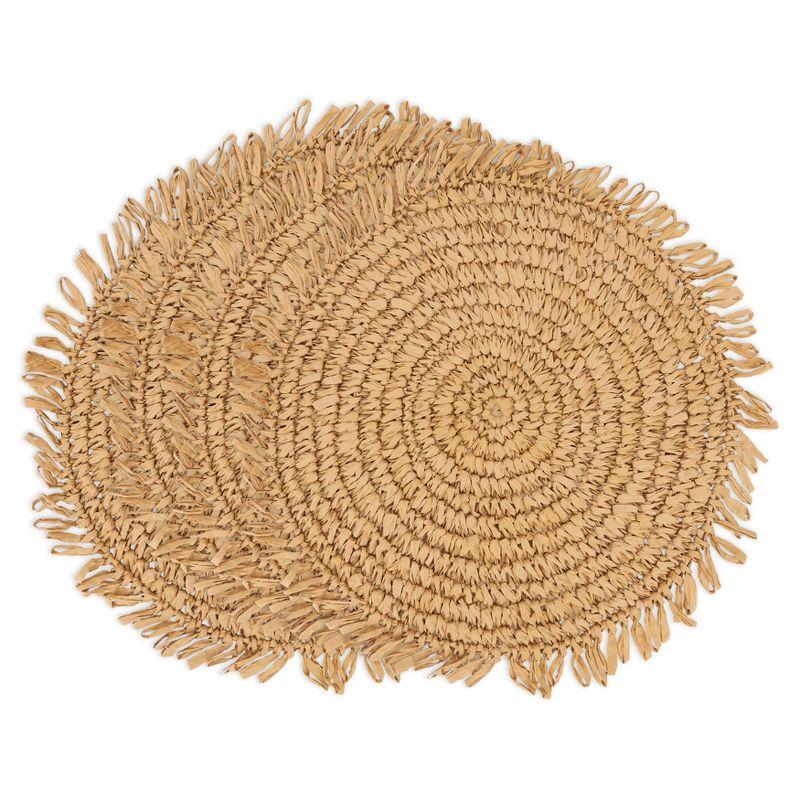 Kiri Collection 100% Paper Raffia No Pattern Round Placemat