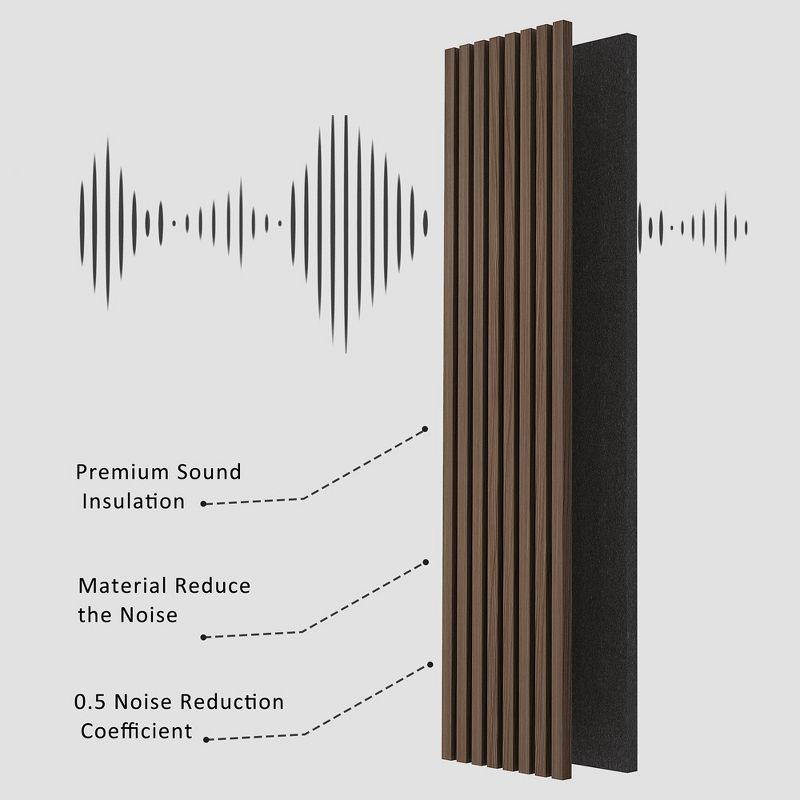 LOVM0R 10-Pack  Acoustic Wood Wall Panels, 94.49” x 12.6” Soundproof Wall Panels, Wood Slat Wall Panels for Wall Decor