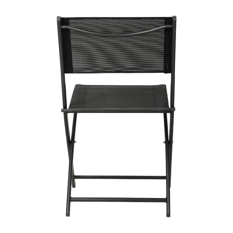 Merrick Lane Set of 4 Versatile Flex Comfort Indoor/Outdoor Fold Chairs with Metal Frames